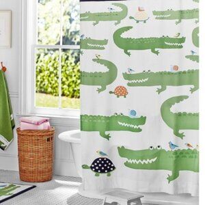 Pottery Barn Kids Alligator Shower Curtain 100% Cotton 72"